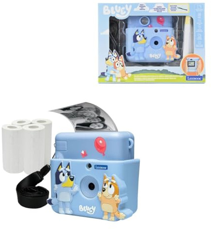 Lexibook, Bluey, Starcam Print Kamera, DJ130BYZ | Sofortdrucker, SD-Karte, 4 Papierrollen, Armband, 3D-Schutz, Personalisierungsset, blau