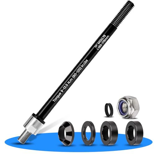 Chingcoo Thru Axle for Bicycle Trailers M12 x 1.75, Flexible Shaft Length (160-178 mm) with Adapter for Towing Hitch Compatible with Most Bicycle Trailers