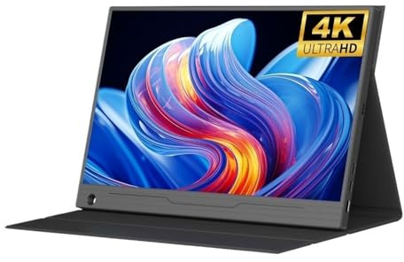 GBEVAUEIO Compatibile Monitor portatile ultrasottile da 17,3'' FHD 3840 * 2160 con display IPS for PC e telefono Anti-sfarfallio