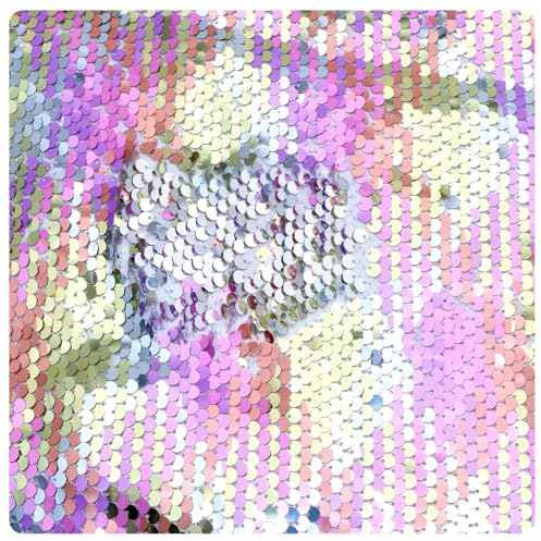 Wende Paillettenstoff Glitzerstoff Stoff zum Nähen DIY Meerjungfrau | Die funkelnde Paillettenoberfläche sorgt für einen glamourösen Glanz und eine elegante Optik – ideal für kreative Designs.