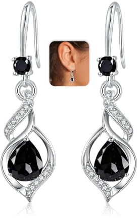 YOEE Sterling Silver Post Dangly Earrings for Women, Infinity Love Hypoallergenic Earring for Sensitive Ears with Teardrop Cubic Zirconia, Birthstone Jewellery Gifts Birthday Grandma Mothers Day Gift