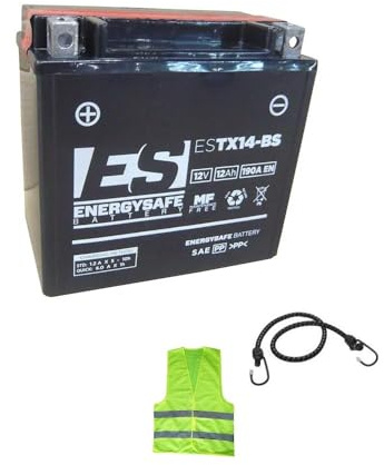 batteria YTX14-BS ESTX14-BS 12V-12AH spedita già carica e pronta per l'uso COMPATIBILE CON BMW R GS Adventure 1250 per anno 2019 al 2024 batterie energysafe CCA 190A EN 150x87x145mm