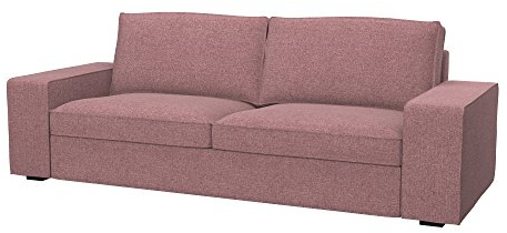 Soferia Sofabezug Kompatibel Mit KIVIK 3er-Bettsofa Sofaüberzug Sofaüberwurf Sofaschoner Cover Einfache Reinigung Allergiefrei Naturel Coral