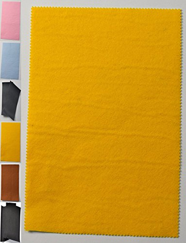 StoffBook FILZPLATTE ca. 20x30cm BASTELFILZ FILZSTOFF SELBSTKLEBEND Stoff Stoffe, D301 (Gelb)