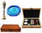 MNYR Anker Luxus-Holzkiste Bronze Metall Pfau Hochzeit Einladungen Geschenkkarten Papier Briefumschlag Siegellogo Wachssiegel Siegelstempel Wachsstempel Schmelzlöffel Stempel Holz Geschenkbox Kit
