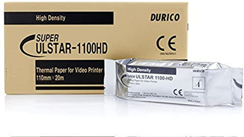 GIMA Durico - Papier pour Imprimante Vidéo Compatible SONY UPP-110HG, haute densité, 110 mm x 20 m, 5 rouleaux.