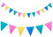 Oblique Unique® Wimpel Girlande Banner aus Filz 2,4m im Farbmix Wimpelkette für Geburtstag Feier Party Kindergeburtstag Deko