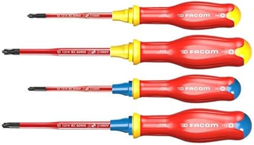 Facom ATB.J4TVE - Jeu de 4 TOURNEVIS PROTWIST® SLIM BORNEO® isolés 1000V pour empreintes mixtes