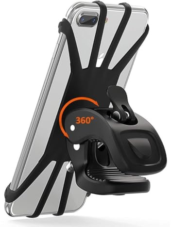 LANGING Support Téléphone Vélo de Guidon en Silicone Réglable Universel Rotatif à 360 Degrés Anti-Vibrations