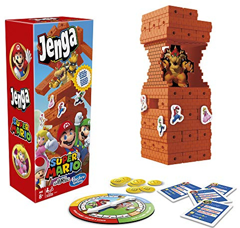 Hasbro Games Jenga: Super Mario Edition Game, Block Stacking Tower Game for Super Mario Fans, Ages 8 and Up