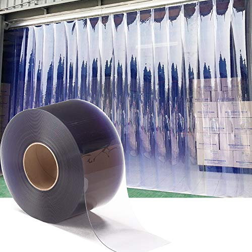 kalwason PVC Streifenvorhangrolle, 45mx2mmx180mm PVC-Streifen Rollenware, Kunststoffvorhangstreifen, Kunststoff Türvorhang - zur Verwendung als Streifenvorhang, Lamellenvorhang, Industrievorhang