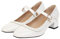 Etebella Damen Riemchen Pumps mit Blockabsatz 4cm Absatz Mary Jane Lack Halbschuhe Vintage Schuhe(Weiß,39)