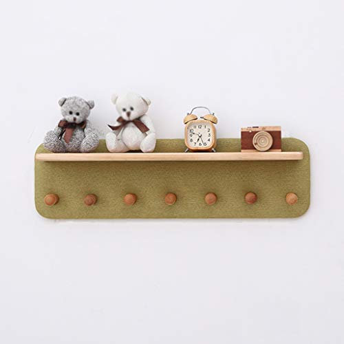 Kleiderablage QFFL Wandgarderobe Wandgarderobe, Handtuchhalter, Zum Aufhängen Von Handtuchschlüsselhüten, Schwere Duschwand, 6 Haken, 7 Haken, Grün (Size : 7 Hooks)