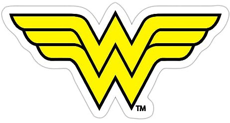 Spreadshirt DC Comics Justice League Wonder Woman Logo Sticker Aufkleber, 10 x 10 cm, Mattweiß