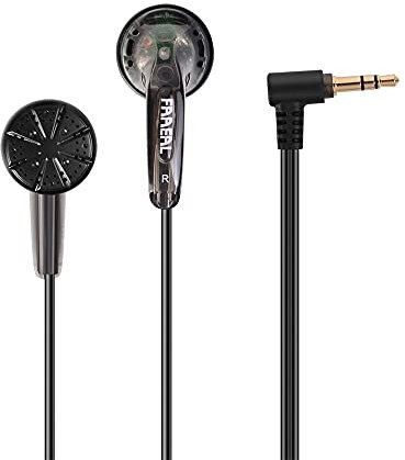 FAAEAL Iris Ancestor in-Ear Earphones, Super Bass 3.5mm Wired Headphones, Earbuds Without/with HD Microphone, Balanced Sound 32ohm Flat Head Earbuds for Smartphones (Without Mic, Gray)