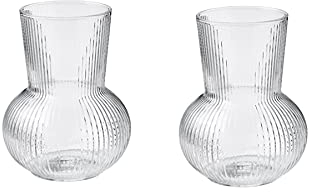 2 x Pådrag Vase, klares Glas, 17 cm
