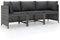 vidaXL Gartensofa 3-Sitzer mit Kissen Ecksofa Mittelsofa Sofa Lounge Gartenset Gartenmöbel Garten Garnitur Sitzgruppe Grau Poly Rattan