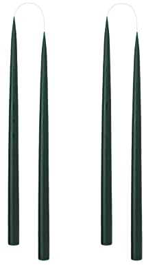 Kunstindustrien® Stabkerzen, Hergestellt in Dänemark, 42 Farben verfügbar, Tafelkerzen, Durchgefärbte Kerzen lange Brenndauer von 15 Stunden, Kerzen Set Geschenk, 4 Stück, 2,2 x 35 cm (Waldgrün)