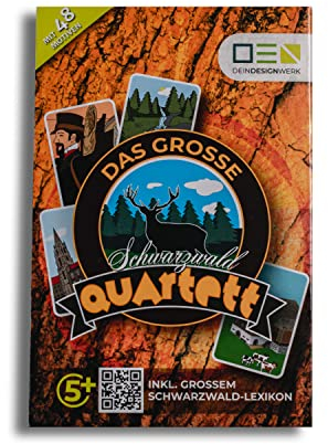 DEINDESIGNWERK Das große Schwarzwald-Quartett | Kartenspiel für Kinder & Erwachsene | Geschenk für Schwarzwaldliebhaber