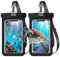 TOPK Waterproof Phone Pouch, 2 Pack Universal IPX8 Waterproof Phone Case Dry Bag with Lanyard for iPhone 13 13 Pro Max 12 11 XR XS 2022, Samsung S22 S22+ S21 Up to 7.0 inch- Black