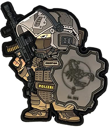Patchlab SWAT Skorpion Police Zurich PVC Rubber Morale Patch, Hook & Loop Attachment for Backpacks | for 2nd Law Enforcement Thin blue line Supporter