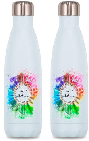 SublimCadeaux - Bouteille/Gourde/Thermos isotherme 500ml - Merci Instit n°2