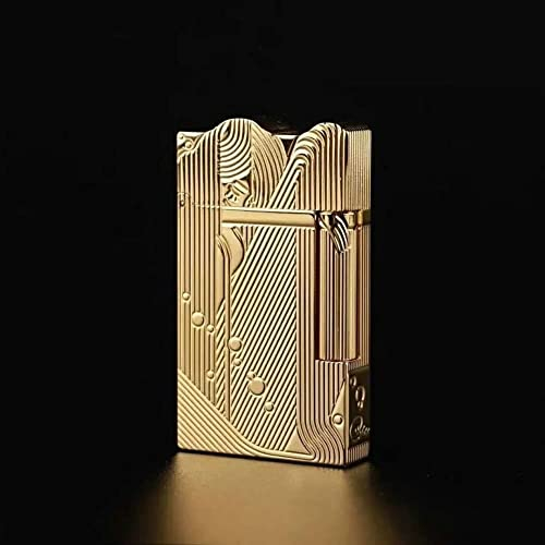 Sanji Lighter Brass Mermaid Type flip Lighter, Nostalgic Roller Kerosene Lighter Side Ignition can be refilled Kerosene Lighter Suitable for Collection and Gift Series (Oil not Included)