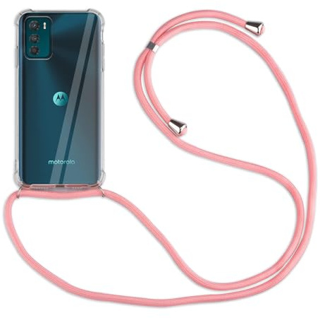 betterfon Hülle Kompatibel mit Motorola Moto G42 | Handykette Smartphone Halskette Hülle mit Band | Handyhülle mit Kordel zum Umhängen Kompatibel für Moto G42 | Rosa