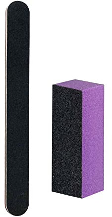 Lima de uñas y bloque de pulidor, kits de herramientas de manicura profesionales, grano 100/180, lima de pedicura de uñas negra y lima pulidora de lijado