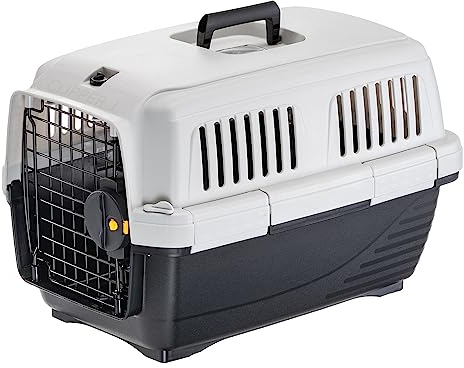 Ferplast Katzentransportbox Clipper 1, Hundetransportbox, IATA-zugelassene Reisebox, Haustiertransportbox für kleine Hunde und Katzen bis 5 kg