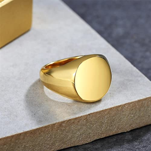 XJruixi Korean Version Simple Plain Polished Geometric Ring Men Women Punk Hip Hop Band Stainless Steel Simple Couple Ring Jewelry Gift