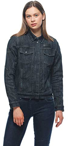 Dainese - Denim Tex Jacket Lady, Jeans Motorradjacke, Denim Gewebe, Weiche Schulter Und Ellbogenprotektoren, Damen Motorradjacke, Blau, 54