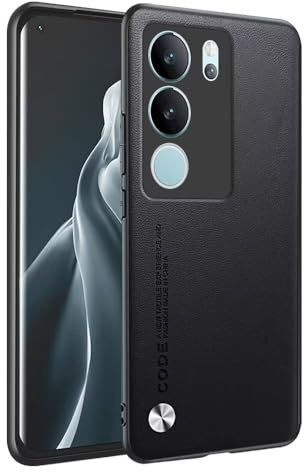 HONLEN Hülle für vivo V29 5G (6.78 Inches) Business Telefonhülle aus Leder mit Rückseite, Schwarz