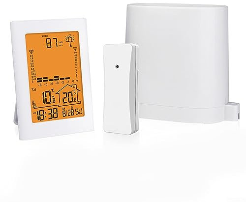 Pluviometro, rilevamento delle precipitazioni in tempo reale Pluviometro intelligente Display digitale per misurazioni accurate di temperatura, umidità e meteo per esterni