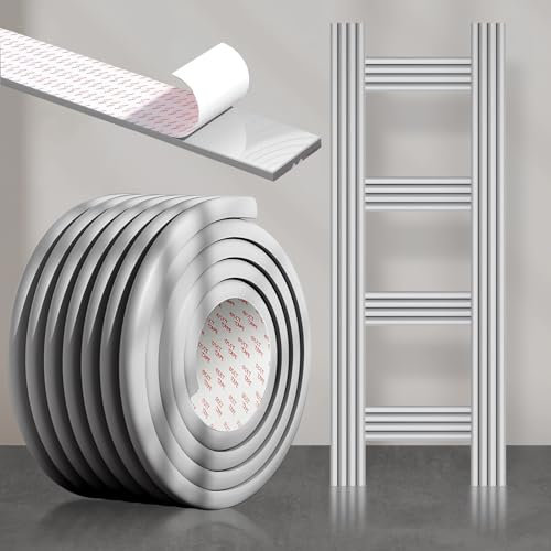 DJAIOD Bunk Bed Ladder Pads, Soft Corner Protectors, PVC Self-Adhesive Bunk Bed Step Cover Foam Padding, for Ladder, Stair Edge, Sharp Edges, Desk, Table, Furniture 6.6 Ft (Grey)