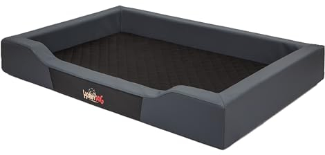 Sales Core Hundebett Abwaschbar Orthopädisch Hundekissen Hundematratze - L: 75 x 50 x 13 cm, Graphit + Schwarz - Wasserdicht Hundecouch Hundeplatz für Kleine, Mittelgroße und Große Hunde