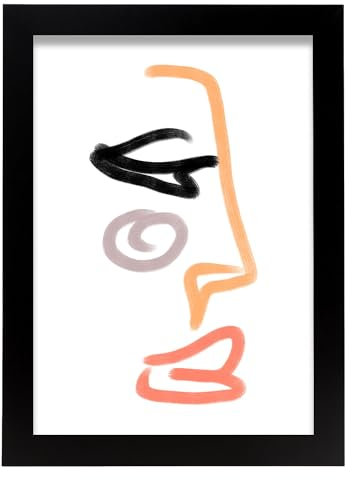 Nacnic Face -Design -Design Blatt. In Verschiedene Frau Poster. Ästhetische dekorative Gemälde für Ihr Wohnzimmer, Schlafzimmer, Zuhause Größen A4 mit schwarzen Rahmen