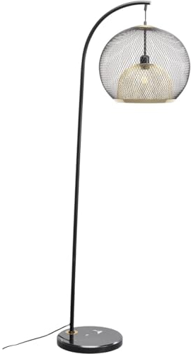 Kare Design Stehleuchte Grato, Schwarz, Stehlampe, Stahlgestell, Marmor Sockel, handgearbeitet, kein Leuchtmittel inklusive, 156x47x40 cm (H/B/T)