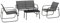 Outsunny Salon de Jardin Ensemble de mobilier de Jardin 4 pièces avec 2 fauteuils 1 canapé 2 Places d'extérieur et Table Basse avec Plateau en Verre trempé Noir