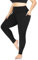TNNZEET Leggings Damen High Waist mit Taschen Sporthose Blickdicht Sportleggins Lang Weiche Yogahose Elastische Hosen Sport Gym Laufhose(Schwarz,XXL)