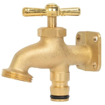 Unibos Brass Hose End Tap – Outdoor Allotment Tap for Convenient Water, No Plumbing Required