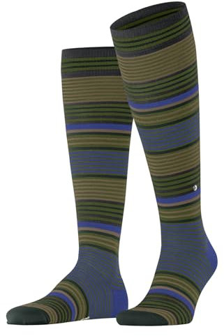 Burlington Herren Kniestrümpfe Stripe M Kh Wolle lang gemustert 1 Paar, Grün Cactus 7684, 40-46