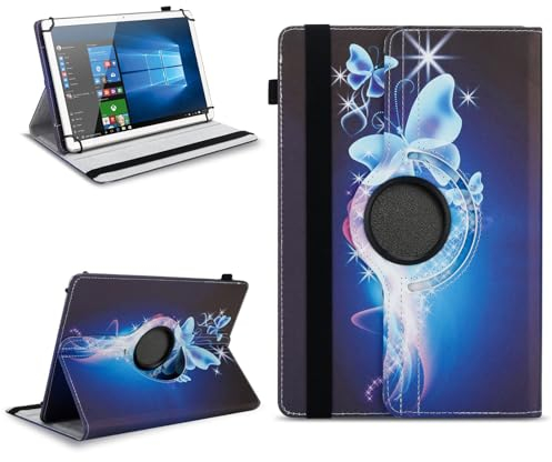 NAUC Robuste Universal Hülle 10 10.1 10.2 10.3 10.4 10.5 10.6 10.8 11 Zoll Tablet Schutzhülle Kunstleder Tasche Standfunktion extra 360° Drehbar, Farben:Motiv 25
