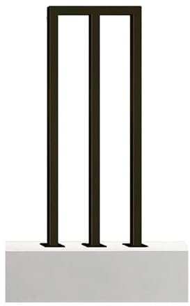 SCGSJZH M-förmige Handläufe, rutschfestes Treppengeländer, bodenmontage schmiedeeisernes Geländer für Innen, Außen, Dachboden, Balkon, Korridor, Villa, Schwarz (65cm)