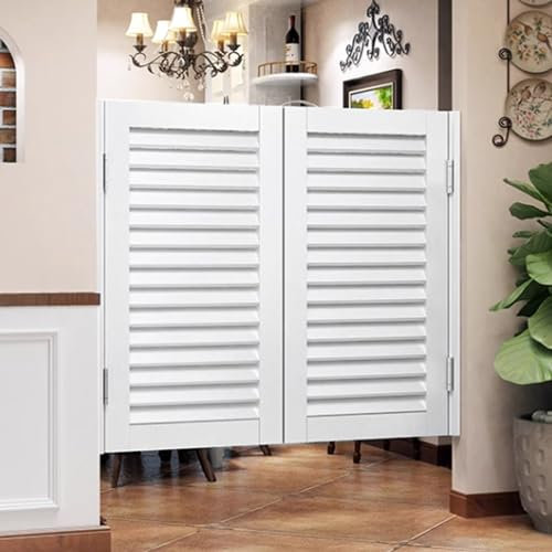 YQMHEZ Porte battante en Bois Massif, Porte battante intérieure en Bois à persiennes for café, avec charnières en métal, Porte à Demi-Taille de clôture à Fermeture Automatique, for Portail battant de