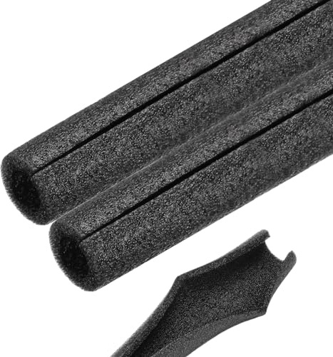 Rebower 2pcs Pipe Insulation Foam Tube 15x25mm 3ft Heat Preservation Foam Pipes [for Copper Water Pipe Freeze Protection] - Black