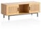 FineBuy Lowboard Eiche-Dekor mit Wiener Geflecht 120x45,5x40 cm TV-Kommode Zeitlos mit Schiebe-Türen, Design TV-Schrank Hoch, Fernsehtisch Fernsehschrank, Fernsehkommode Wohnzimmer Rattan