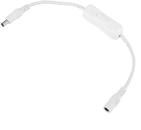 LED-Streifen-Netzteil-Anschluss mit EIN/AUS-Schalter für 3528/5050-Streifenlichter, Langlebiges Kunststoffmaterial für -Projekte (White)