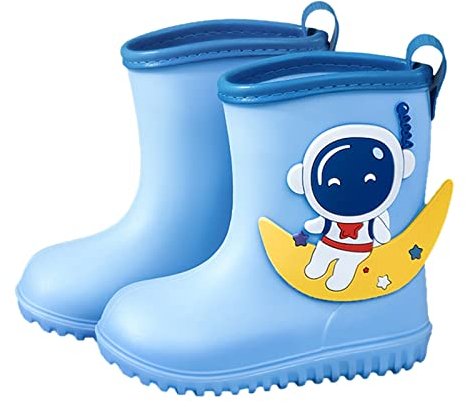 Scarpe da pioggia per bambini, stivali estivi con motivo forato, scarpe da bambino, scarpe da pioggia antiscivolo, traspiranti, impermeabili, Blu, 14.00