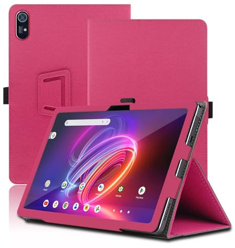 Funda para Acer Iconia Tab P11 11 Pulgadas, Acer Iconia Tab P11 Tablet Funda, Funda Protectora Plegable con Soporte para Lápiz y Correa para la Muñeca, Protección Total. (Rojo)